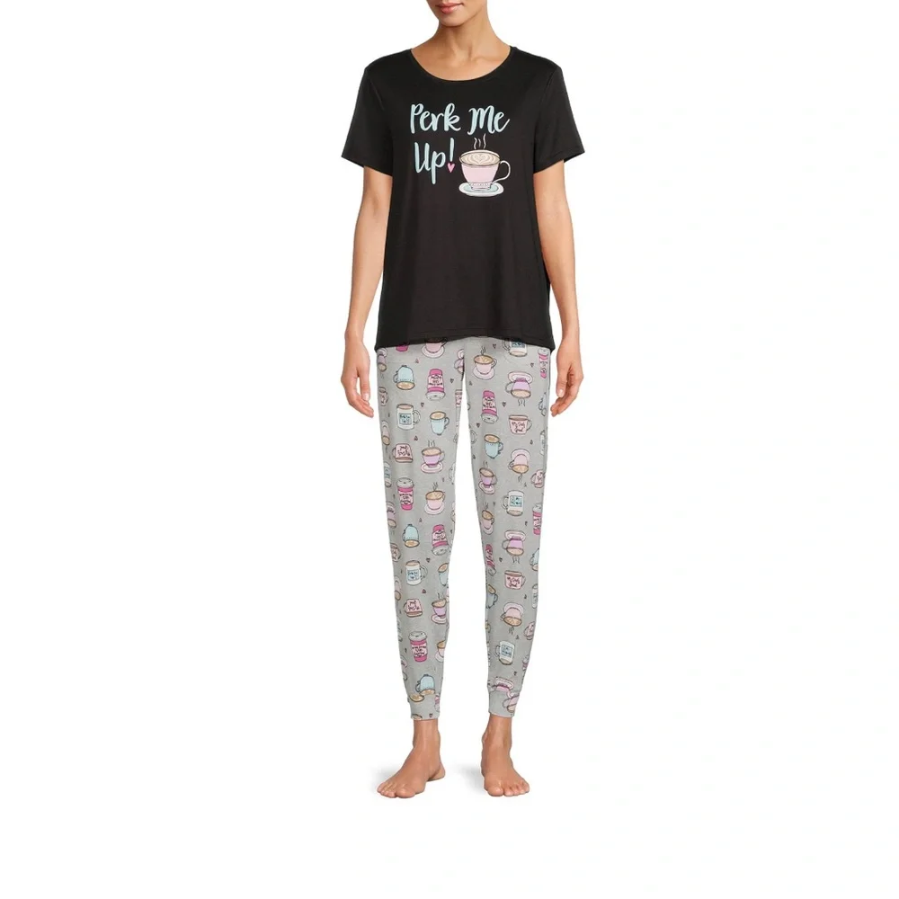 Relaxed fit pullover style tag-free elastic waist tapered leg pajama set size 2X